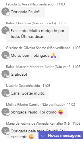 Feedback de participante