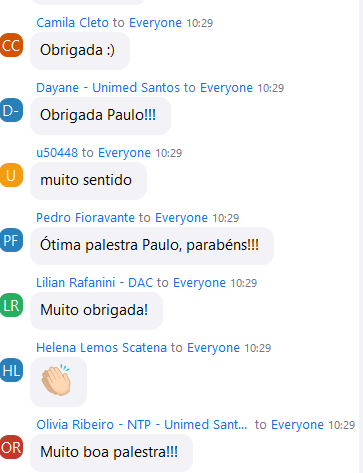 Feedback de participante - Santos