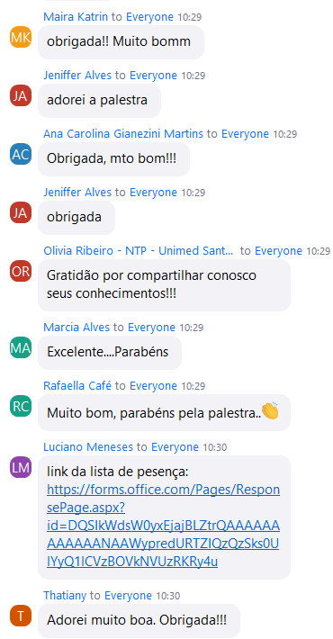 Feedback de participante - Santos